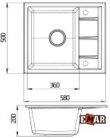 Кухонная мойка EMAR EMQ-1580.Q Агат