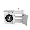 Тумба с умывальником напольная для стиральной машины с дверцами, 120 см, правая, белая, Optima Home,