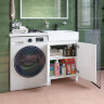 Тумба с умывальником напольная для стиральной машины с дверцами, 120 см, правая, белая, Optima Home,
