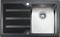 Кухонная мойка TEKA Lux 1B 1D 78 RHD чёрное стекло(чаша справа)