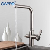 Смеситель для кухни со встроенным фильтром (краном) под питьевую воду Gappo G4399-4